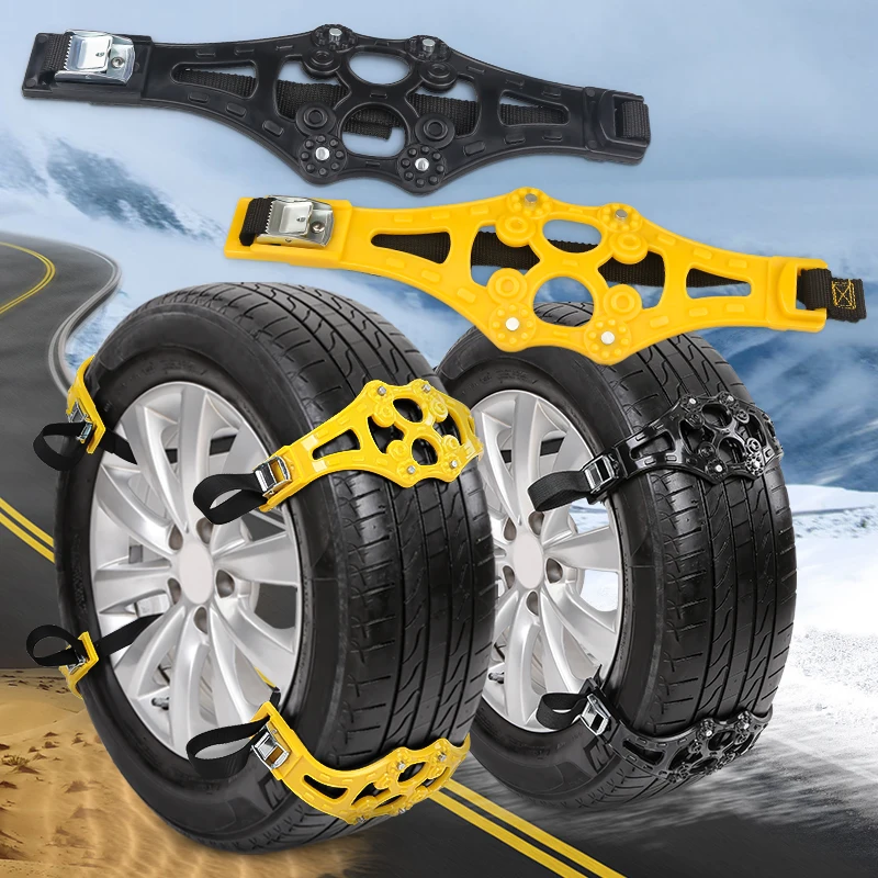 Sangle réglable coordonnante universelle pour roue de voiture, hiver,  neige, véhicule, ceinture, auto, ensemble de 4 pièces - AliExpress
