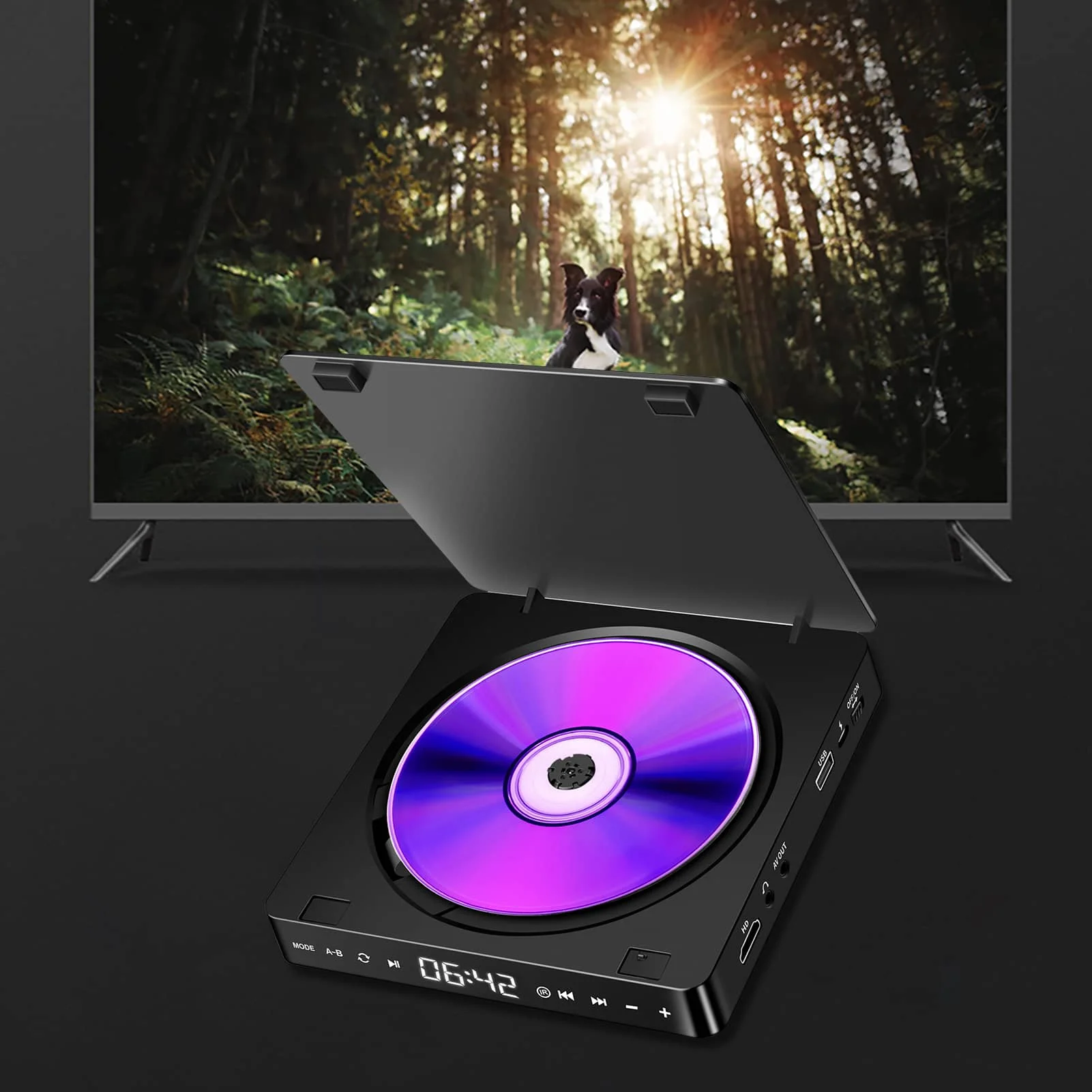 Home DVD/VCD HD Video Player Portable CD Player Multifunctional Player 1080P Mini Anti-Skip DVD Player With Remote Control