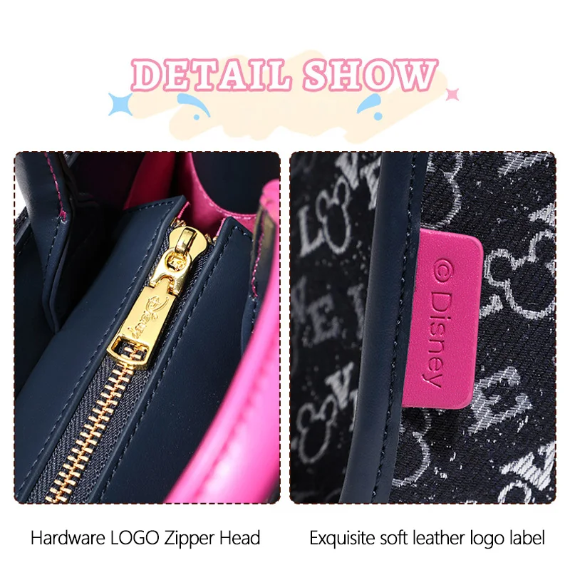 Disney Light Luxury Elegant Pink Embroidered Mickey Mouse Tote Bag Ladies large Capacity High End Brand Shoulder Handbag 6