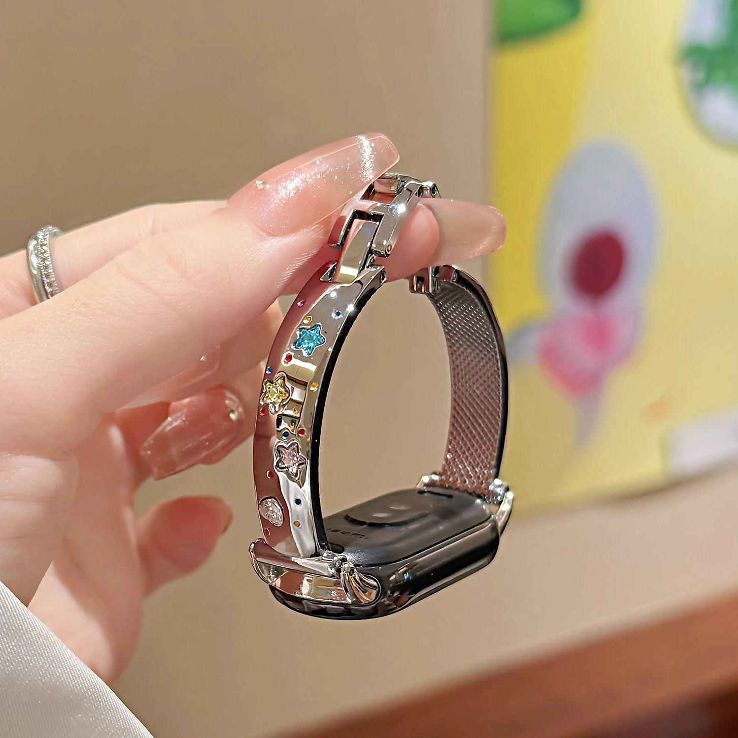 Elegant Sparkling Metal Strap for Smartwatches - Universal Fit for 18/20/22mm