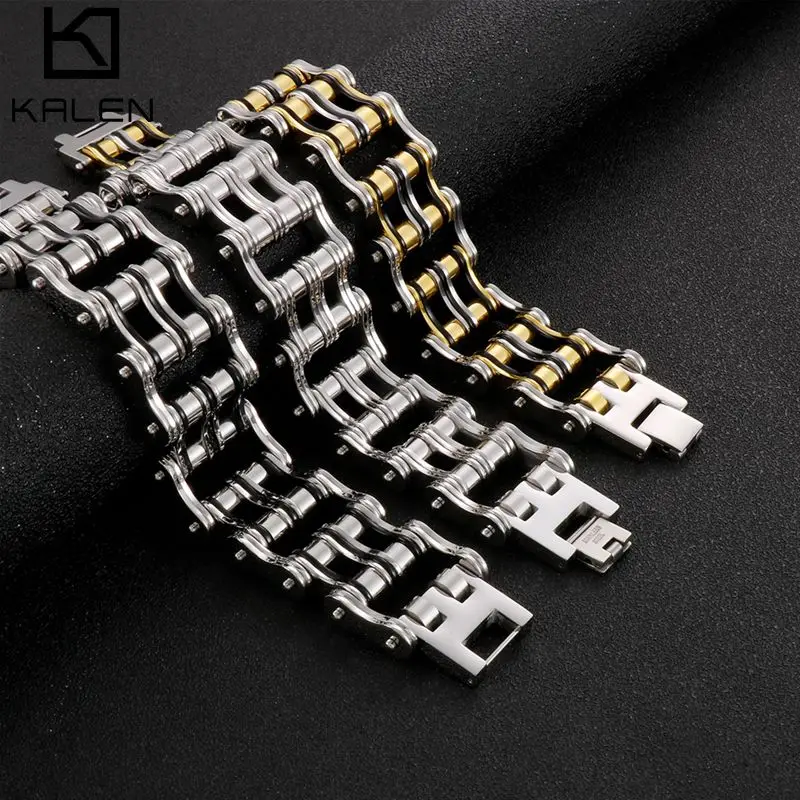 

Motorcycle Bicycle Style Bracelets Stainless Steel Biker Chain Mens Bracelet Link Chain Hiphop Fashion Punk Bangles Jewelry