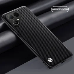 Sleek Leather Camera Protective Case - Slim, Durable, and Stylish for Tecno Pova 7 Pro (Carbon fiber)