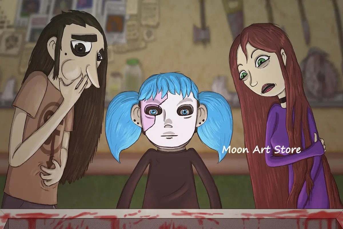 thumbnail image 1 of Pósteres de Sally Face con juego de suspenso de terror, pintura en lienzo con impresión HD, imágenes de arte de pared modernas, decoración para sala de estar y dormitorio, 1 of 5