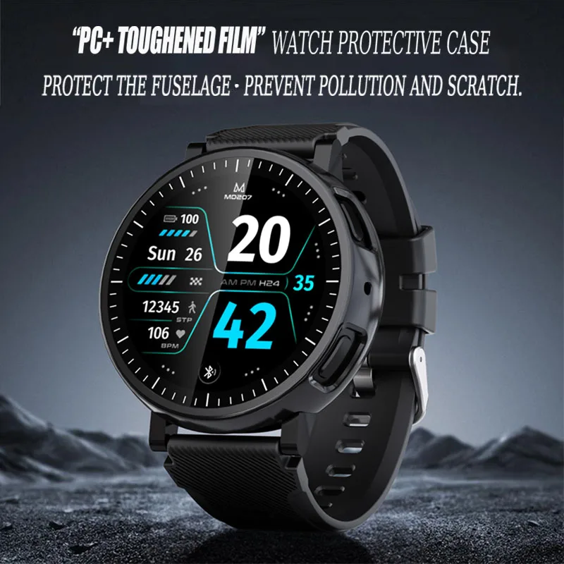 Amazfit Active Max용 풀 커버리지 보호 케이스 Amazfit Active Max 범퍼 쉘 프레임용 강화 유리 스크린 프로텍터
