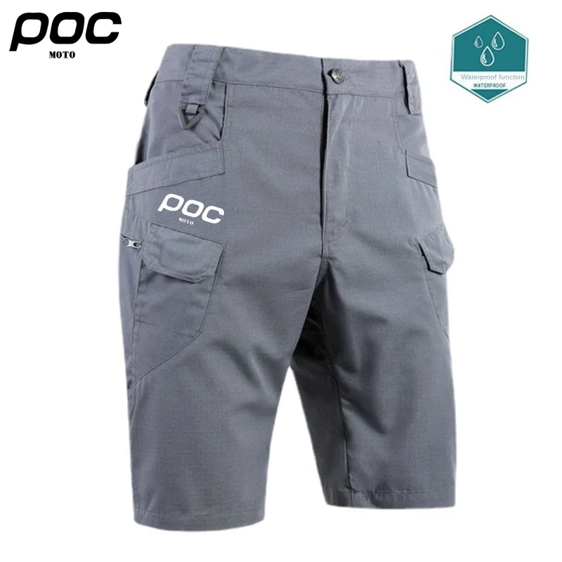 Moto POC Cycling Mountain Bike Shorts Men Downhill MTB Bicycle Motocross Fishing Summer Waterproof Short Pants Quick Dry Black