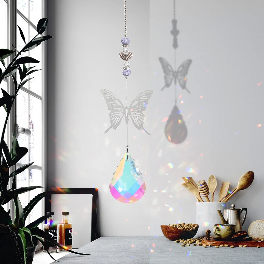 Crystal Wind Chimes Sunlight Catcher Pendant Light