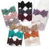 3Pcs/set Newborn Baby Headbands Set Solid Color Bow Hair Bands Soft Knitted Infant Headwear Elastic Turban Baby Hair Accessories 4