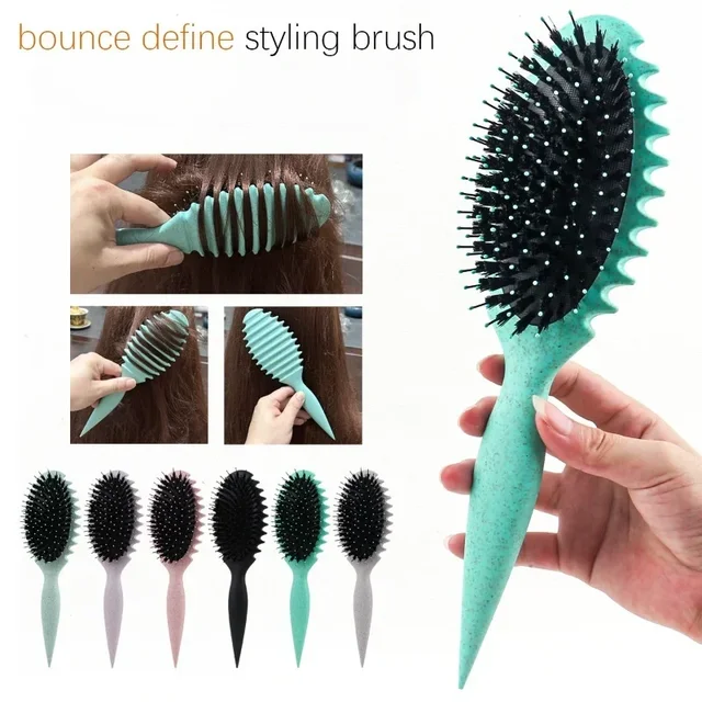 Curly Hair Brush Curl Define Styling Brush Boar Bristle Beard Comb Styling Detangling Brush Multi-purpose Home Styling Tools