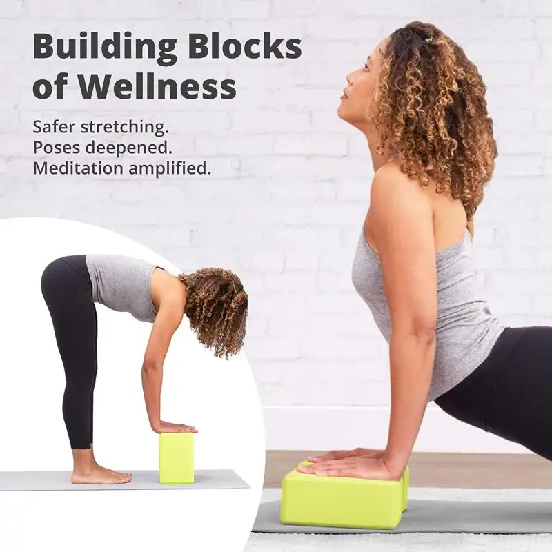 2Pcs EVA Body Shaping Yoga Blocks Foam Brick Training Fitness Exercise Tool  Accessories Gym Bricks Yoga Pillow Cushion Stretch