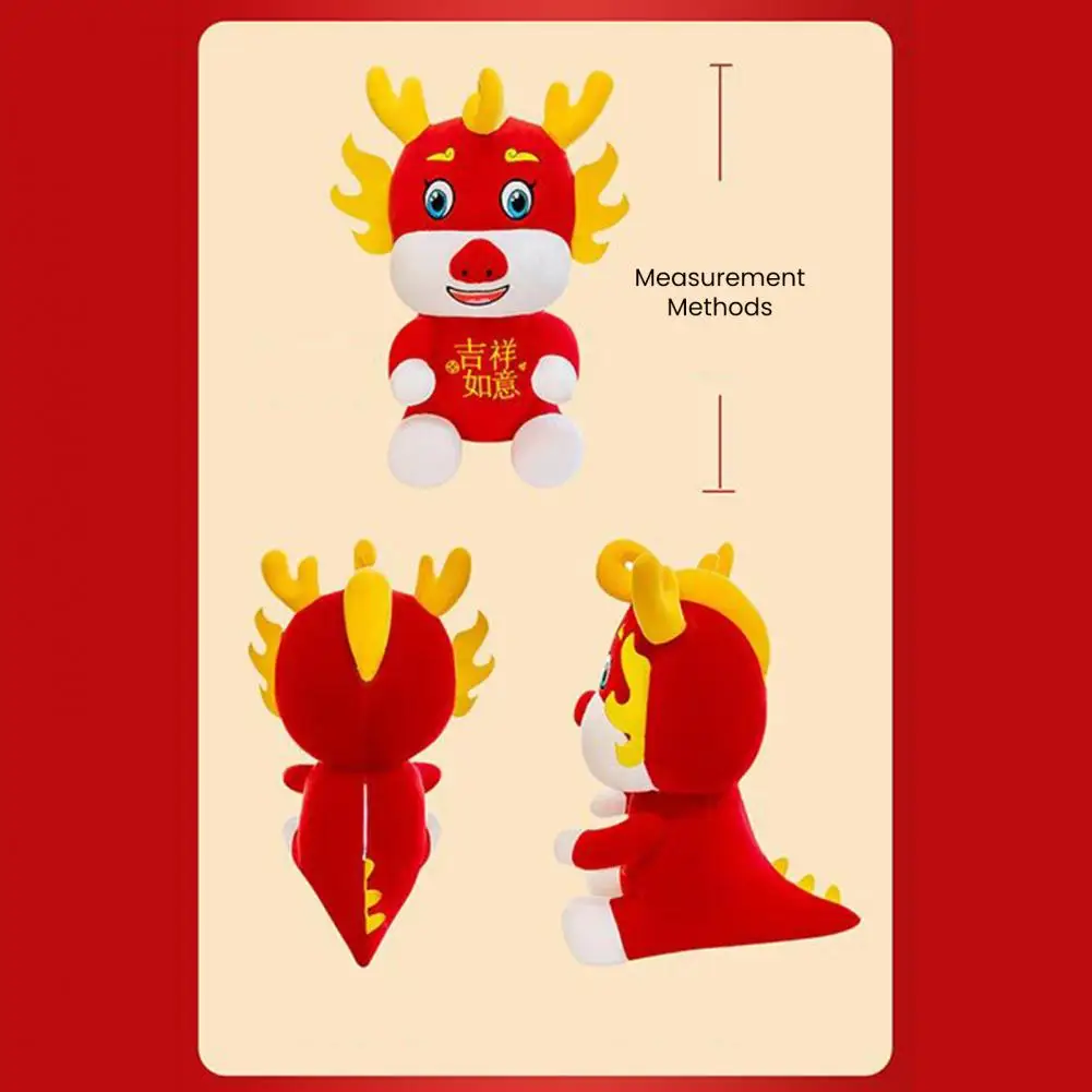 

Three-dimensional Dragon Toy Chinese Zodiac Dragon Plush Doll Kawaii Stuffed Pillow for 2024 New Year Party Home Decoration