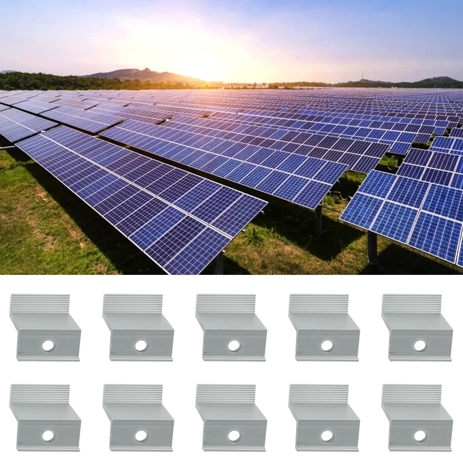 10Pcs Photovoltaik Solar Panel Mount Zubehör PV End Clamp Aluminium Legierung End Clamp Elektrische Ausrüstung Solar Power Liefert – Detail 39