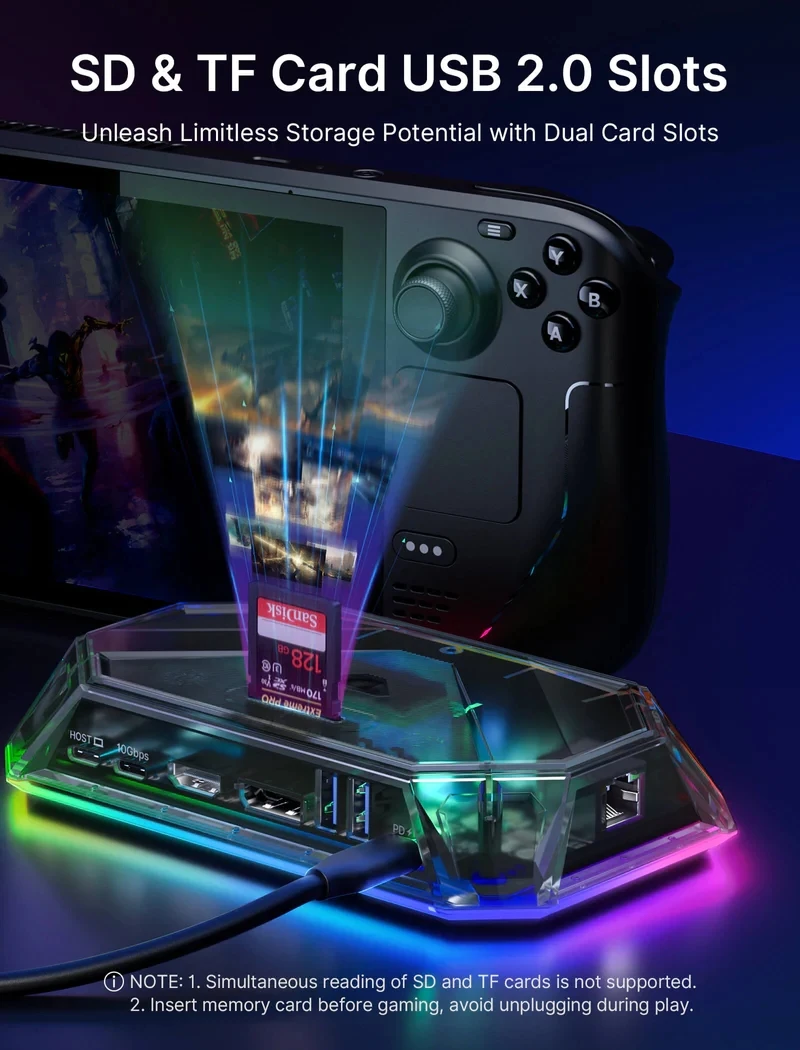 JSAUX 新型 12 in 1 RGB Steam Deck ドック ドッキングステーション