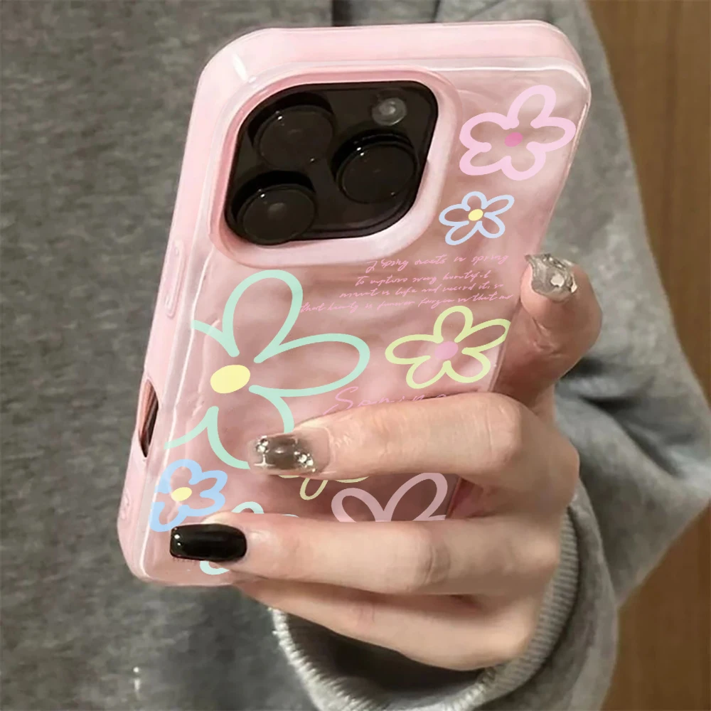 Spring Floral Shockproof Silicone Phone Case Cover - Soft, Durable & Stylish Design