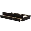 Twin Trundle Bunk Bed with 3 Drawers Kids Bedroom Guest Room Sturdy Easy Assembly Safe Rails Separate Beds Storage- 79.5"L x 5