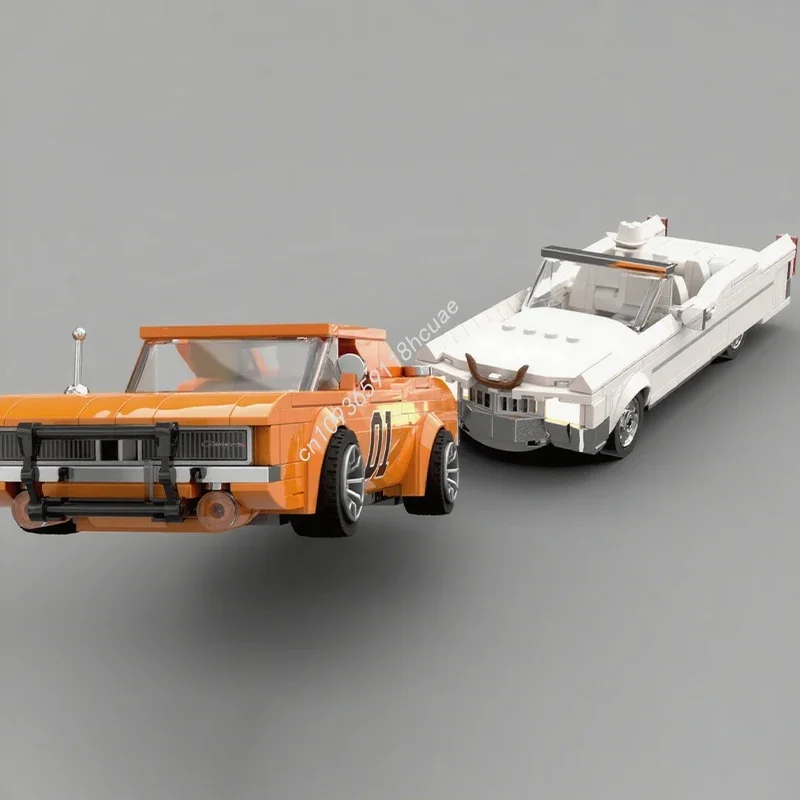 305pcs MOC 1970 Cadillacers De Ville 컨버터블 시티 챔피언스 슈퍼카 빌딩 블록 학령기 어린이를 위한 크리스마스 선물