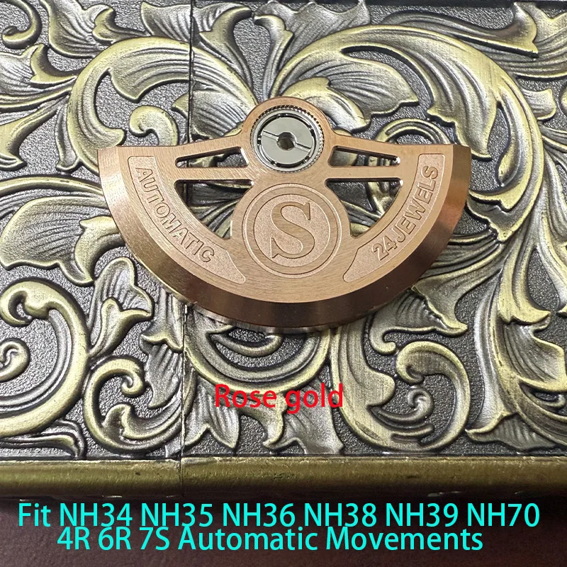 Customized Automatic Hammer Rose Gold Black Blue Silver Gold Watch Rotor Parts