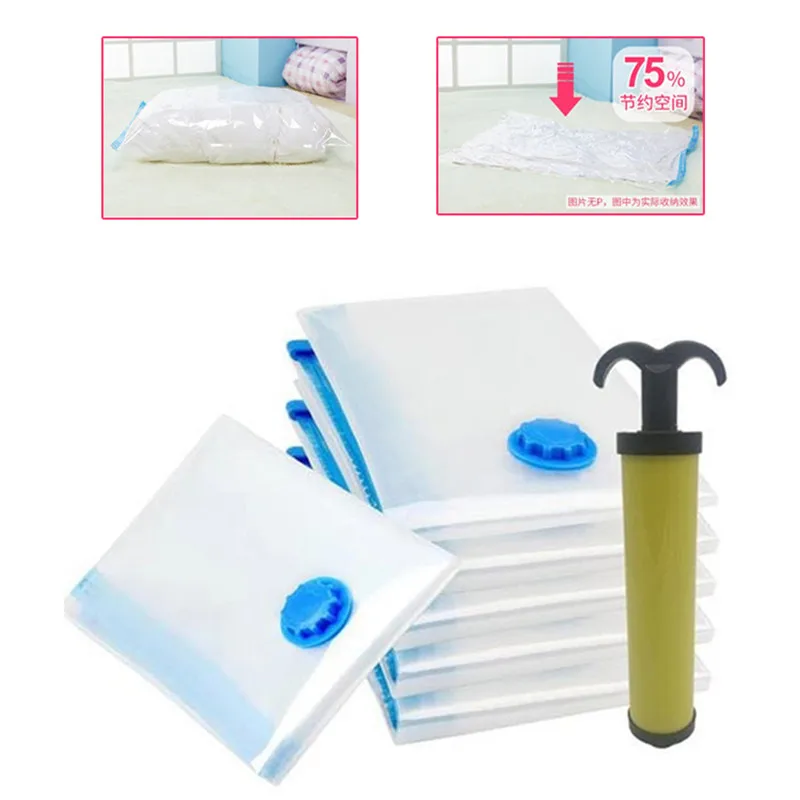 8pcs Vacuum Storage Bags Set With Hand Pump For Travel Home Bedding  Comforter Pillows Towel Blanket Clothes Max Space Saving - Vacuum Food  Sealers - AliExpress