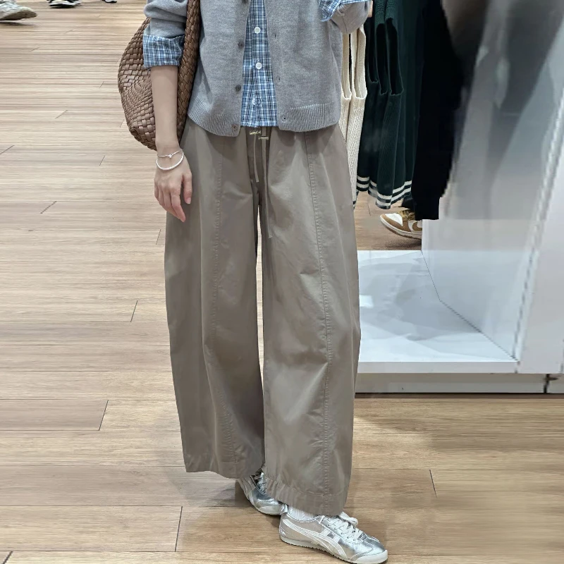 출산용 와이드 레그 팬츠 봄 가을 임산부를위한 세련된 루즈 캐주얼 바지 편안한 코튼 폴리 에스터