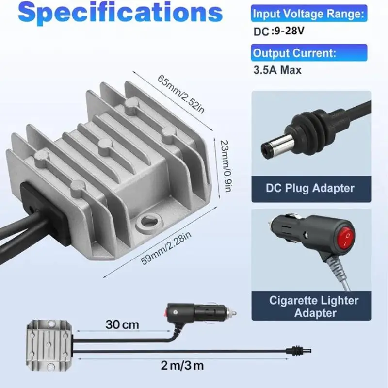 1Pc 12V/24V 부스트 30V 3.5A 자동차 전원 변환기 전압 조정기 어댑터 미니 안테나 전원 코드 사용하기 쉬운