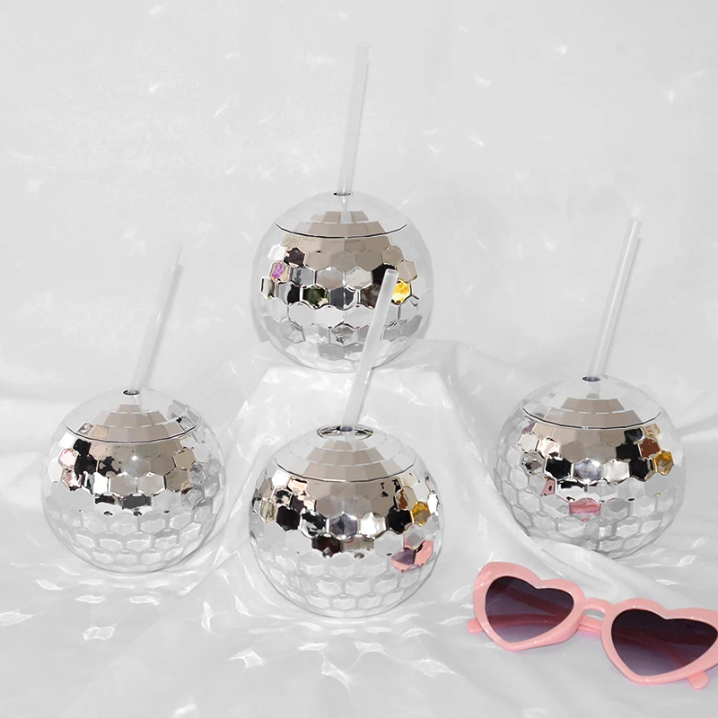 5PcsDiscoBallCupwithStrawBacheloretteHenPartyWeddingBridal