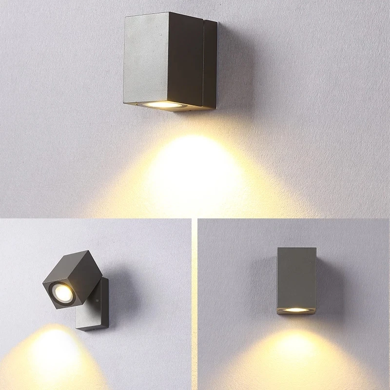 Wall Light Outdoor Porch Light Outdoor Folding LED Wall Lamp IP65 Waterproof Garden Porch Light GU10 COB Courtyard Exterior Wall Sconce Lighting Fixture 5W