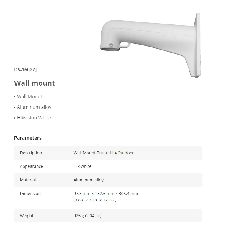 Hikvision Digal Technology-DS-corner 1602ZJ-Accessorio per macchina