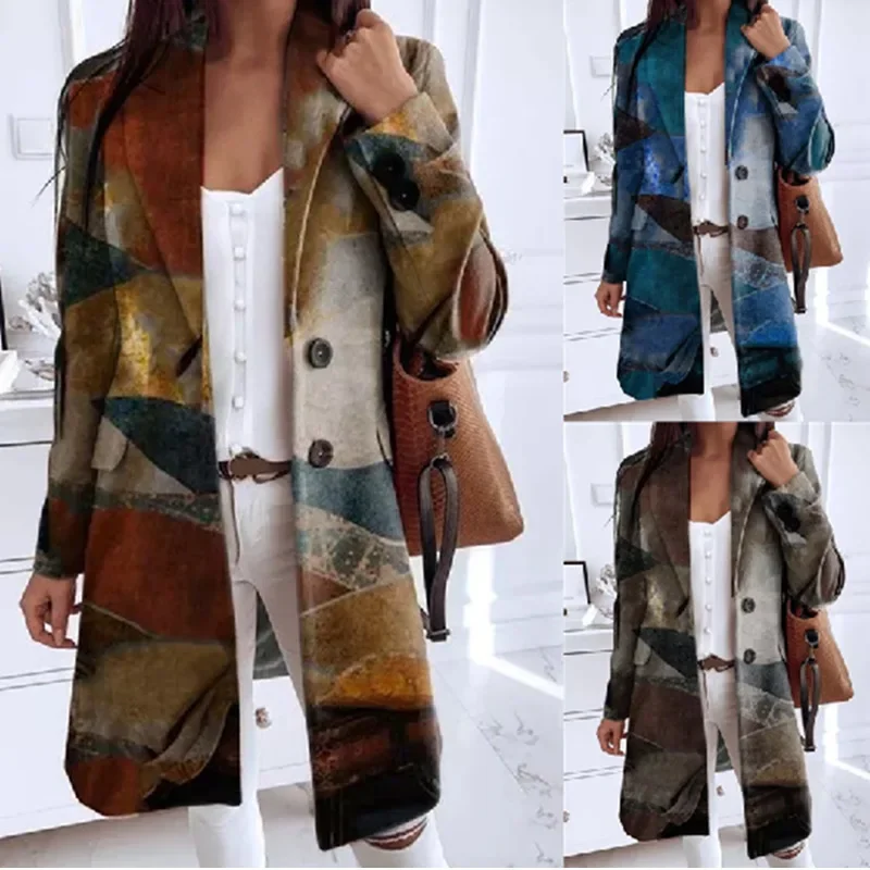 2023 Autumn Winter Outwear Women's Clothing Amazon Selling European  American Explosive Loose Large Size Overcoat Woolen Coat