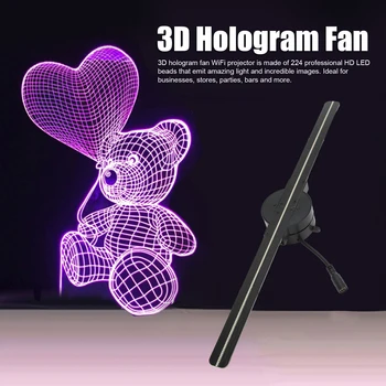 6.5" 3D Hologram Fan with WiFi – 2000x224 Resolution, 224 LED Light Beads, 100‑240V, Business Advertising Projector 1