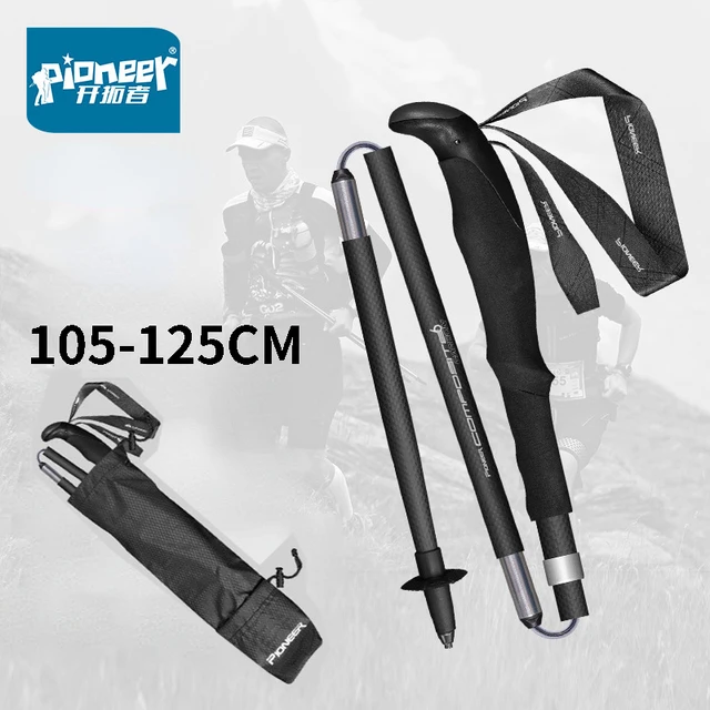 Pioneer Outdoor Foldable Walking Stick Camping Portable Trekking Poles Adjustable Telescopic Alpenstock For Hiking