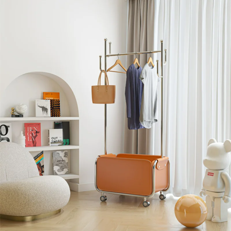 

Европейские вешалки для одежды из нержавеющей стали, металлические подвижные вешалки для одежды в гостиную, карманная вешалка для хранения из кактуса и кожи, вешалка