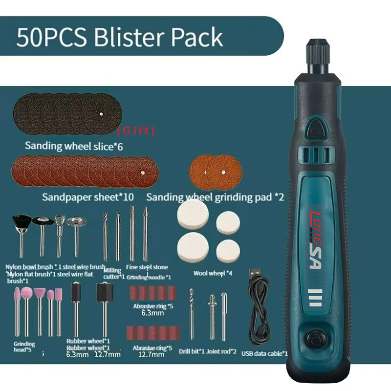 Small Electric Grinder Multifunctional Hand Held Polishing Charging Grinding Pen Miniature Household Carving Tool Combination