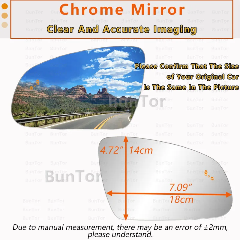 현대 코나 용 LH & RH 백미러 2018 2019 2020 2021 2022 2023/87611-J9010 87611-J9020/자동차 윙 미러 렌즈 액세서리
