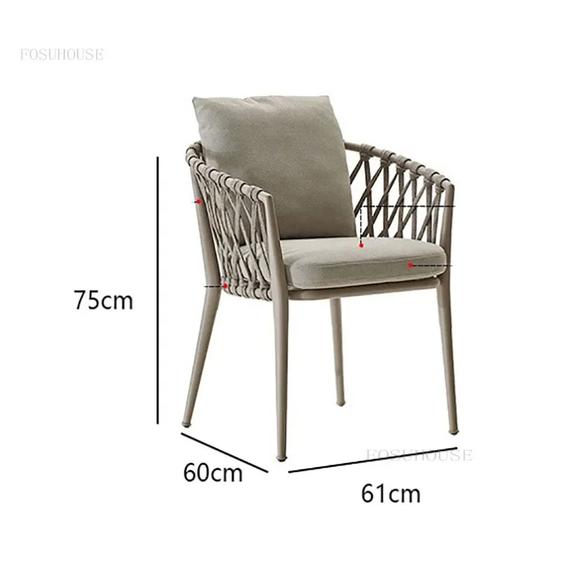 Nordic Ribbon Beach Chairs Simple Table And Chair Combination Leisure Terrace Balcony Outdoor Wicker Chair Set Outdoor Furniture