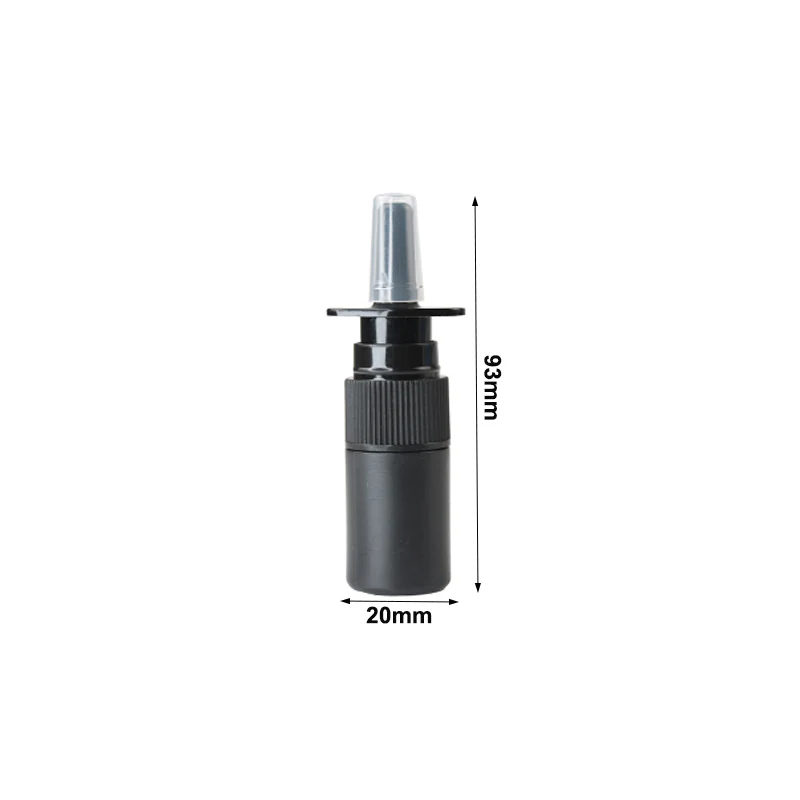 48Pcs 5ml Black Empty Plastic Nasal Spray Bottles Pump Sprayer Mist Nose Spray Bottle Portable Refillable Bottling Packaging