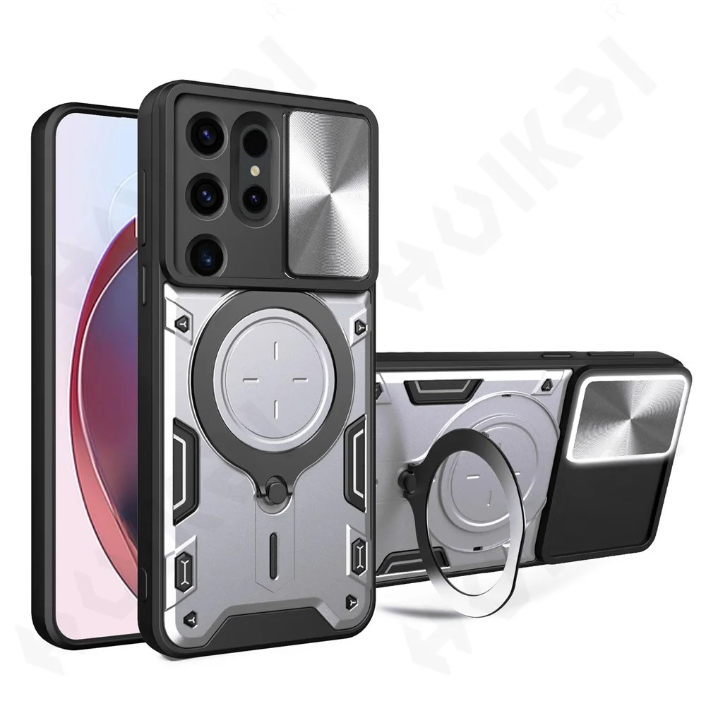 thumbnail image 1 of Case For Samsung Galaxy S24 S23 S22 S21 Note 20 Ultra A15 A54 A34 A14 A13 4G 5G Magnetic Rotat Camera Slide Protector Ring Cover, 1 of 5