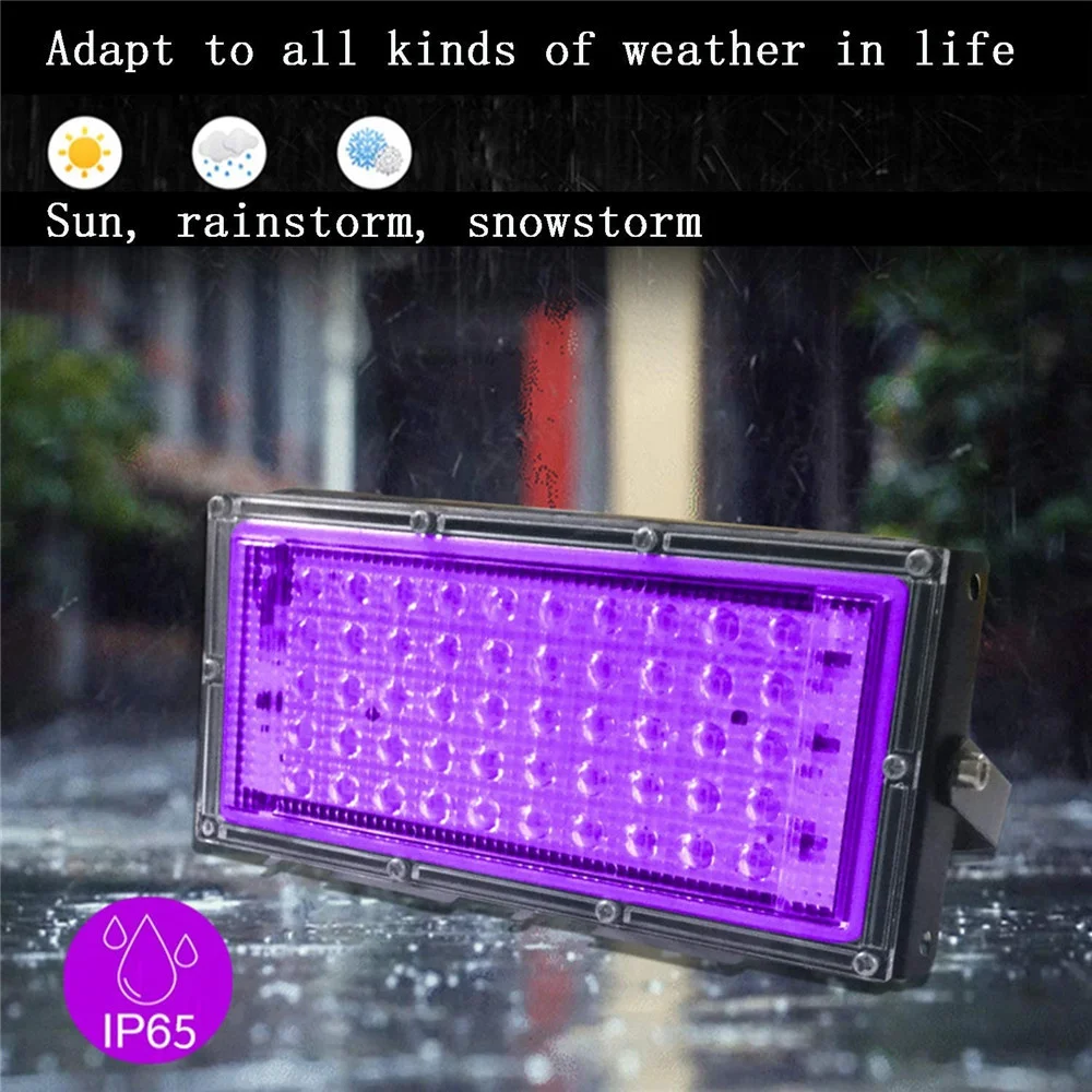 50W 100W Ultraviolet Floodlight Outdoor IP65 Waterproof UV Black Lights