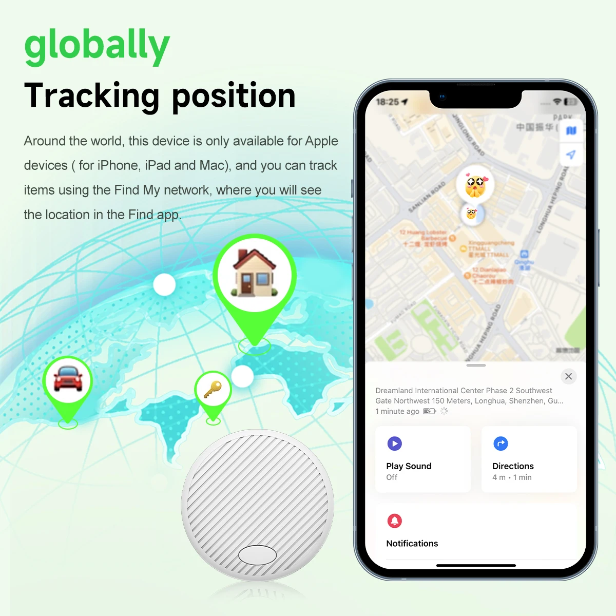 Tag Tracker For Apple ios System Find My App Child Key Finder Pet Bike Bag Anti Lost Tracker Smart Bluetooth Airtag gps tracker anti lost tracker key finder anti lose tracker item locator key chain locator anti lost locator