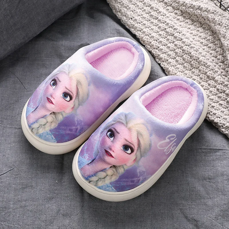 thumbnail image 1 of Zapatillas de algodón para niñas de Frozen, para otoño e invierno, para niñas de talla mediana y grande, cálidas, de princesa Elsa, 1 of 5