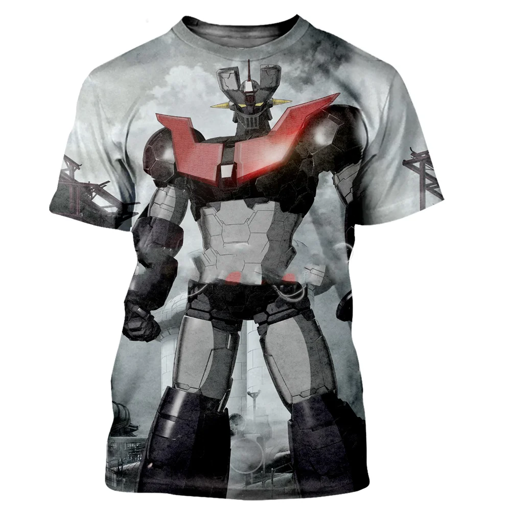 Mazinger Z 남성 티셔츠, 멋진 3D 프린트 반팔 티셔츠, 하라주쿠 스타일 티셔츠, 여성 스트리트웨어, 여름 상의 티, 새로운 패션