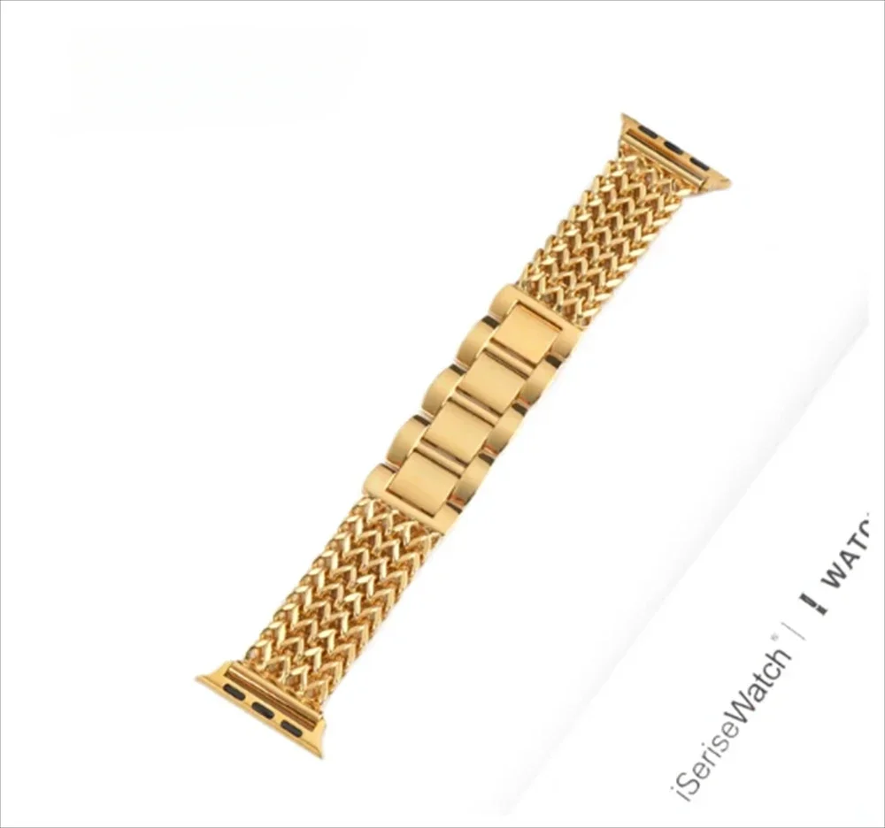 سوار فولاذي فاخر لساعة أبل 9 8 7 6 SE 5 3 45/44/42...