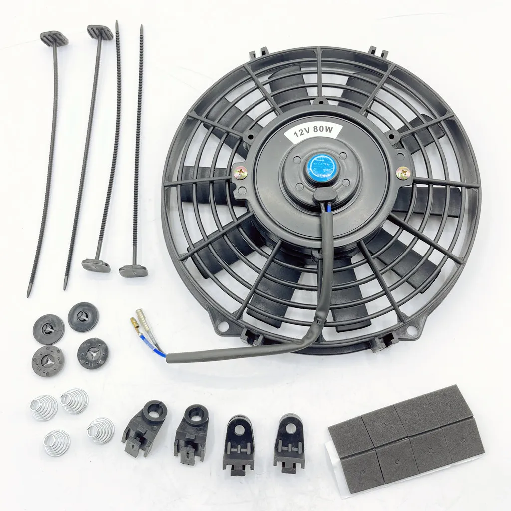 New 9" Universal Cooling Fan 12V 80W Car Air Conditioner Electric Cooling Fan Kit