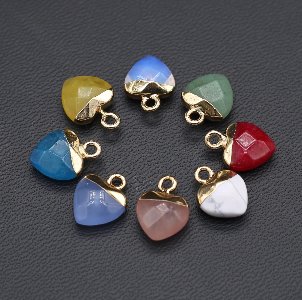 

1pcNatural Stone Crystal Malachite Turquoise Heart Pendant For Jewelry MakingDIY Necklace Earring Accessory Gem Charm Gift Party