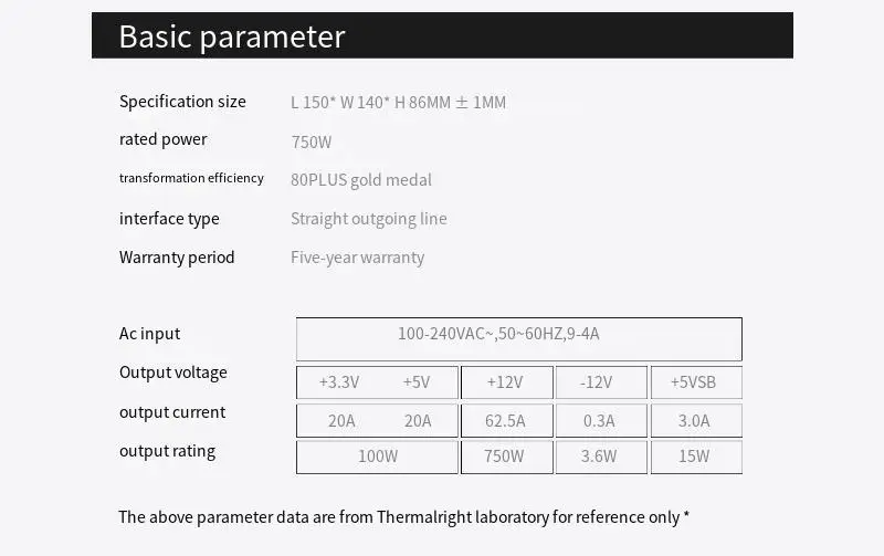 Thermalright TR-SG 750S 750W Non Modular 80 Plus Gold PC Power Supply 24 S0bab8293e3bd4d639189b343a812f049N