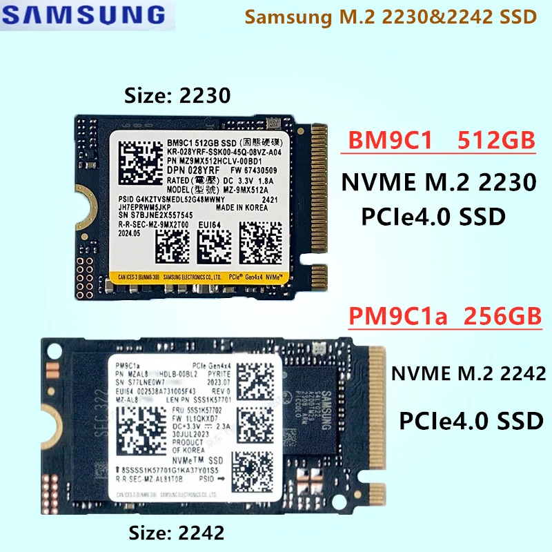 OEM Samsung NVME M.2 2230/2242 SSD PCIe 3.0x4 & PM991a 256GB&PM9B1
