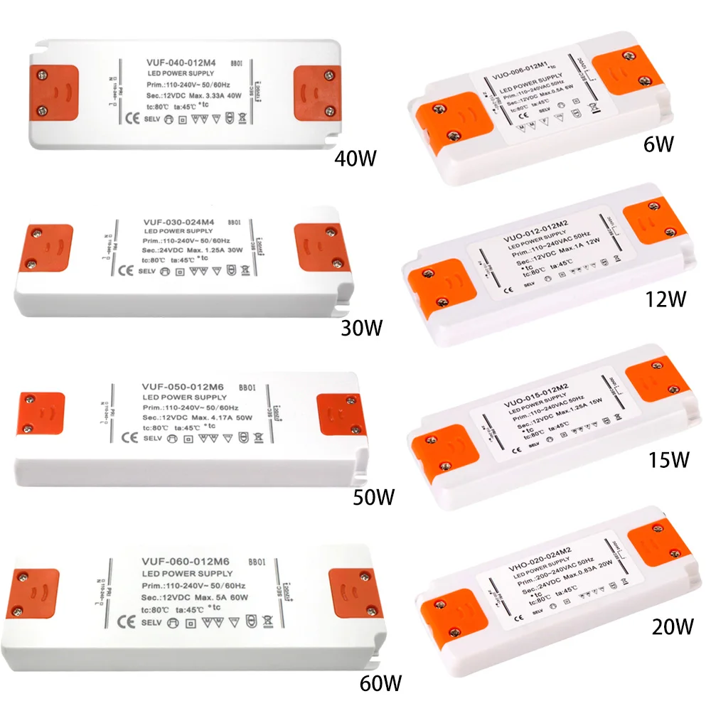 Trasformatore LED Driver Adapter Home 12W/24W/36W AC220 -240V a DC12V per alimentatore Led Strip Light nuovo di zecca  39