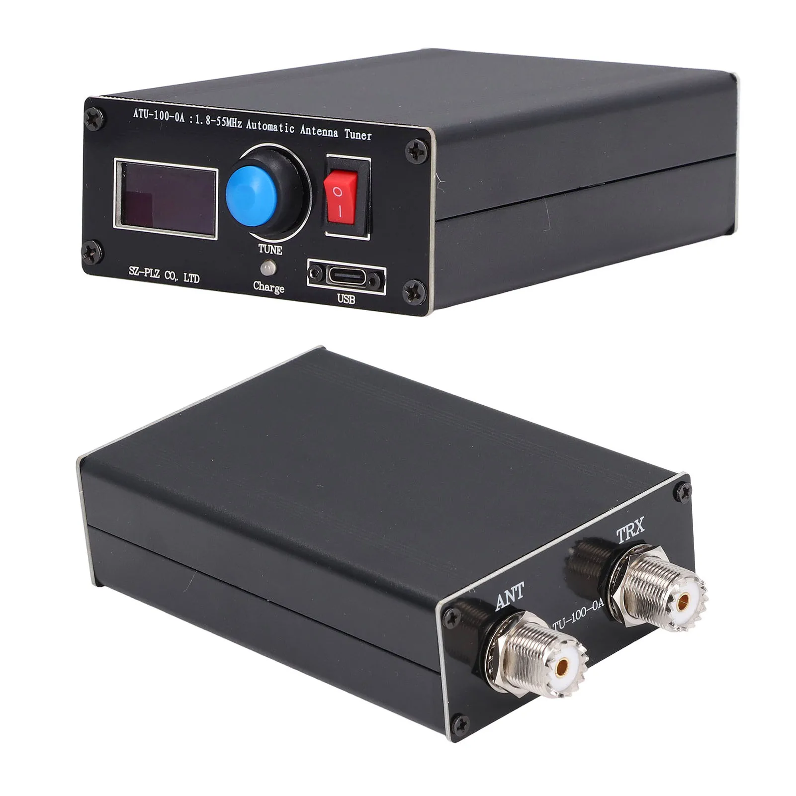 1.8-55Mhz Antenna Tuner Mini Automatic Antenna Tuner 0.96in Display USB Charging Radio 1.8‑55Mhz ATU‑100 ATU‑100