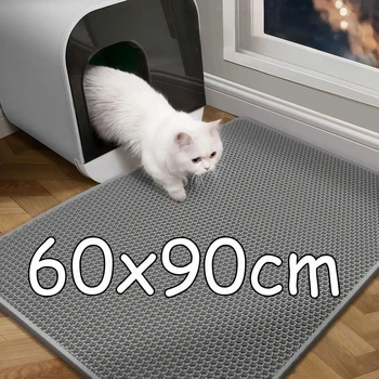 60CMX90CM Cat Litter Mat Waterproof Double Layer Pet Litter Box Mat Pet Toilet Cat Mat Nonslip Sand Cat Washable Pet Clean
