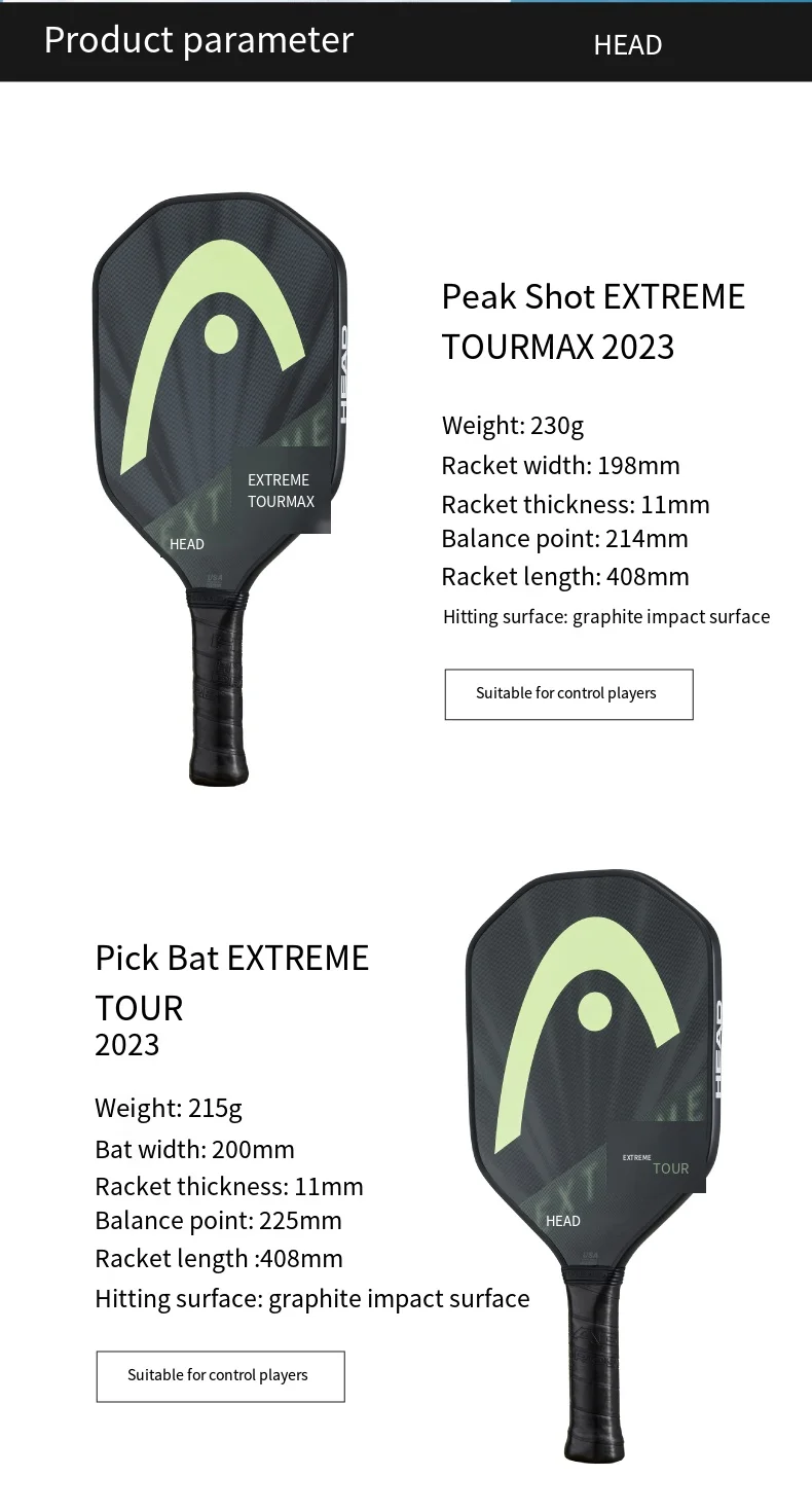 head EXTREME high quality PICKLEBALL Racket Raquete Racquet Sports carbon fiber