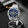 1pc Men's Business Watch Fashion Stainless Steel Men's Sports Quartz Watch 5