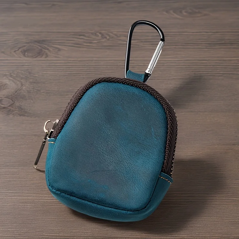 Genuine Leather Coin Purse for Coins Earphones Accessories